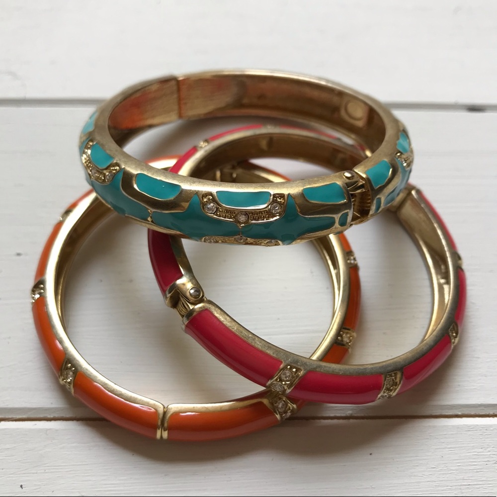 Colorful gold bangles